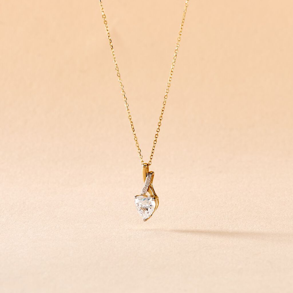 Collier Clothilde Or Jaune Oxyde De Zirconium
