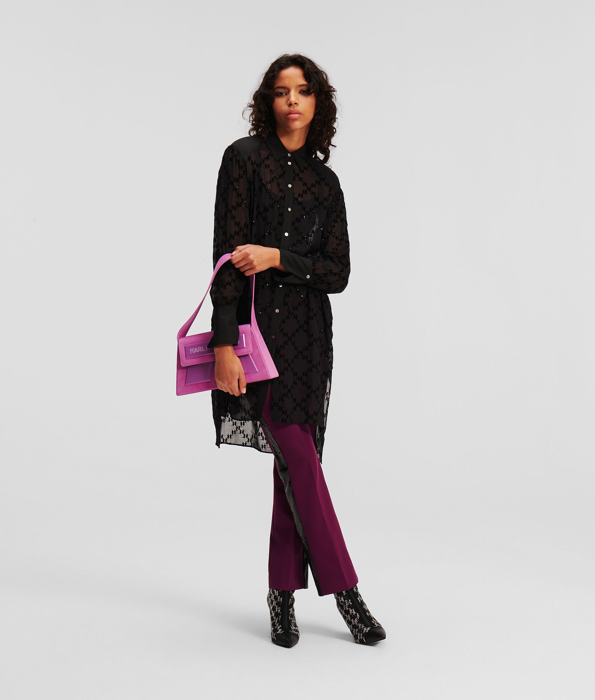 CHEMISE TUNIQUE KL MONOGRAM SCINTILLANTE