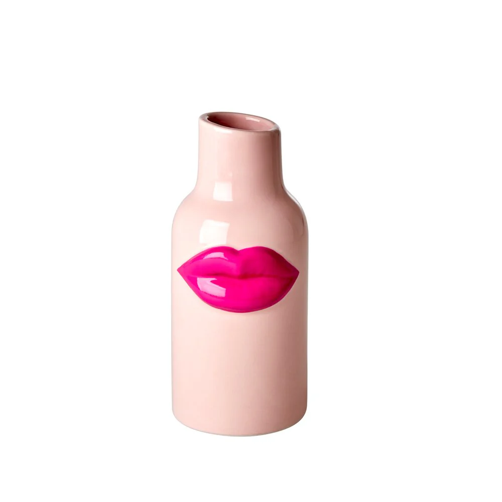 RICE  Keramik vase, Fuchsia Lips - H20 cm.