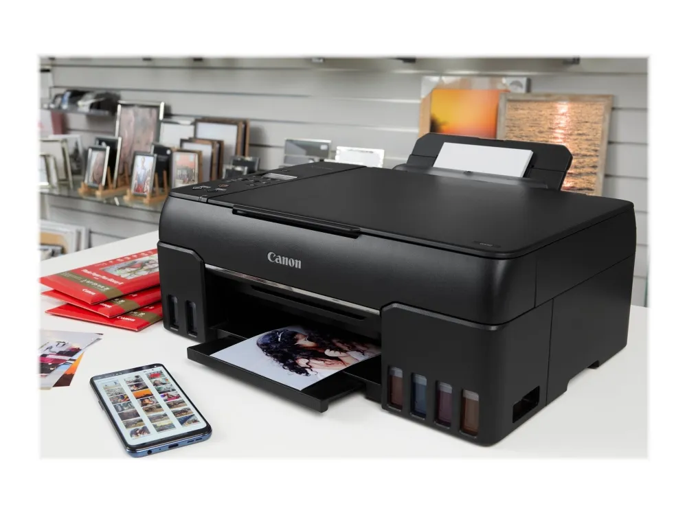 [OUTLET] - Canon PIXMA G650 - Multifunktionsprinter - farve - blækprinter - kan genopfyldes - A4 (210 x 297 mm), Letter A (216 x 279 mm) (original) - A4/Legal (medie) - op til 3.9 ipm (udskriver) - 100 ark - Wi-Fi(n), USB 2.0