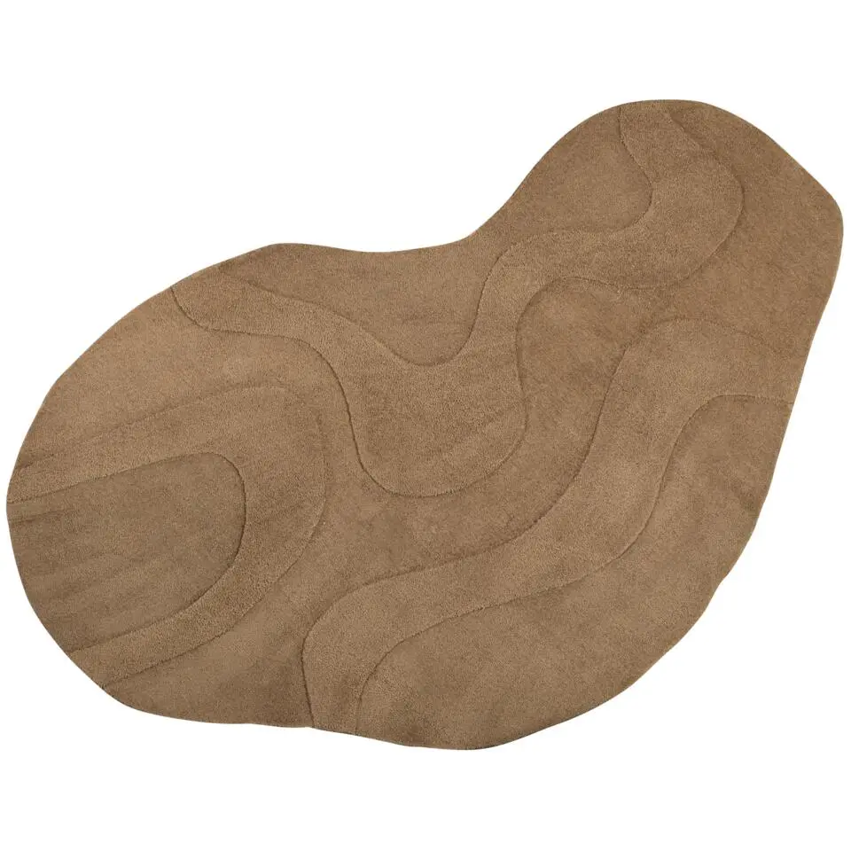 WOOOD Alya Vloerkleed - Polyester - Bruin - 1x170x240