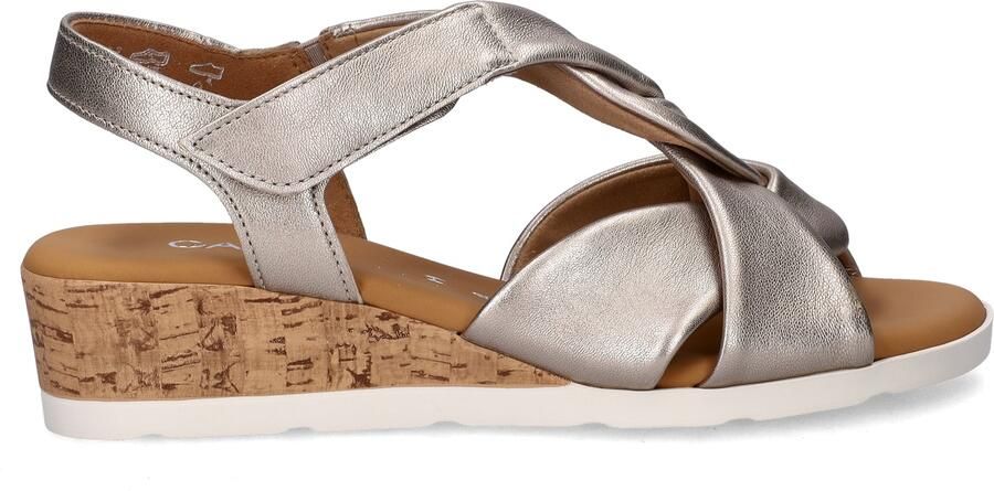 Gabor 761 Sandalen Met Sleehak Dames Zilverkleurig