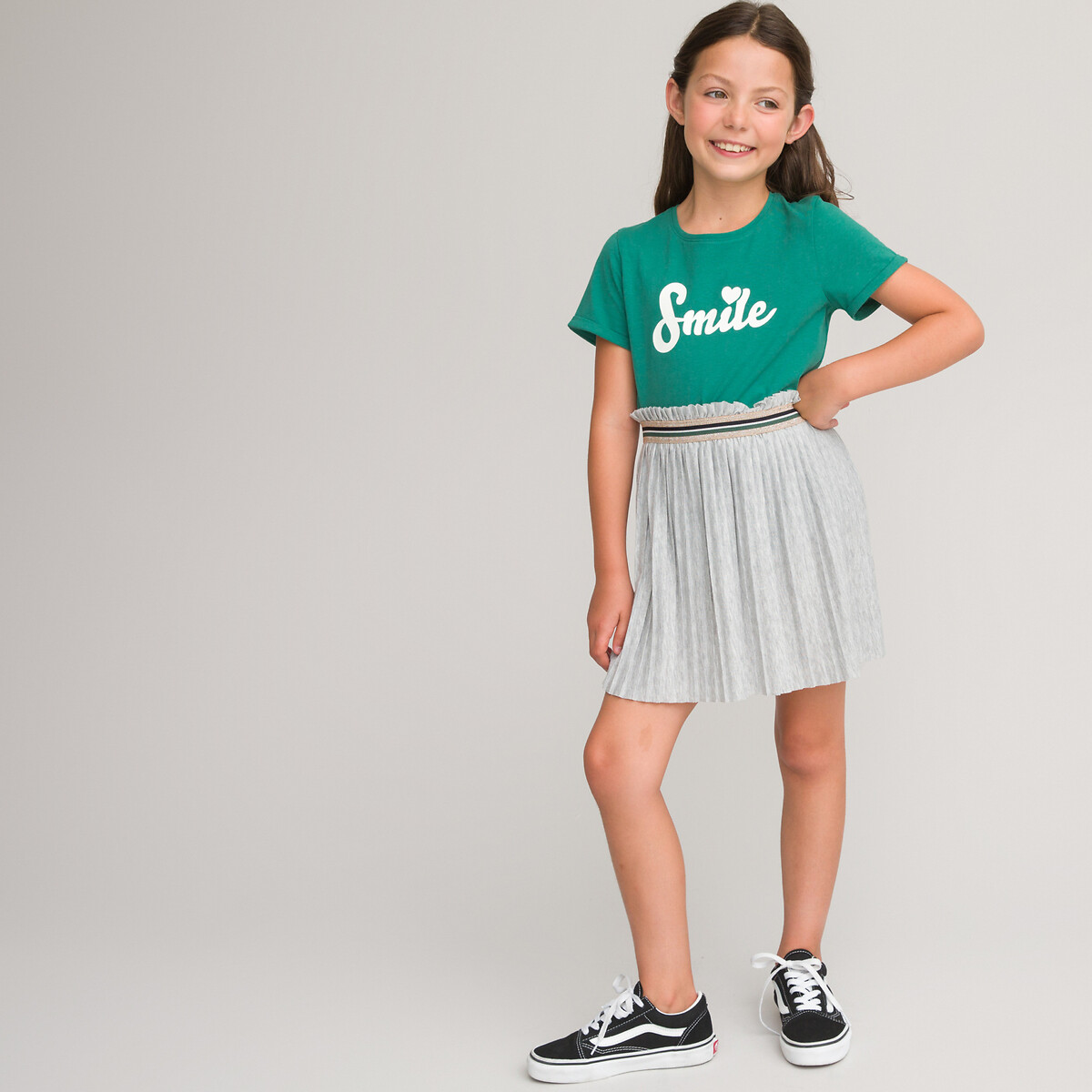 COLEÇÃO LA REDOUTE<br>Saia plissada com cintura elástica