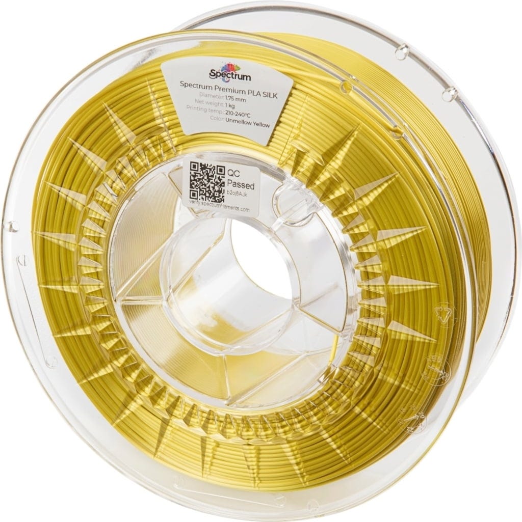Spectrum  SILK PLA Unmellow Yellow, 1,75 mm / 1000 g    PLA-Filament mit Silk-Effekt
