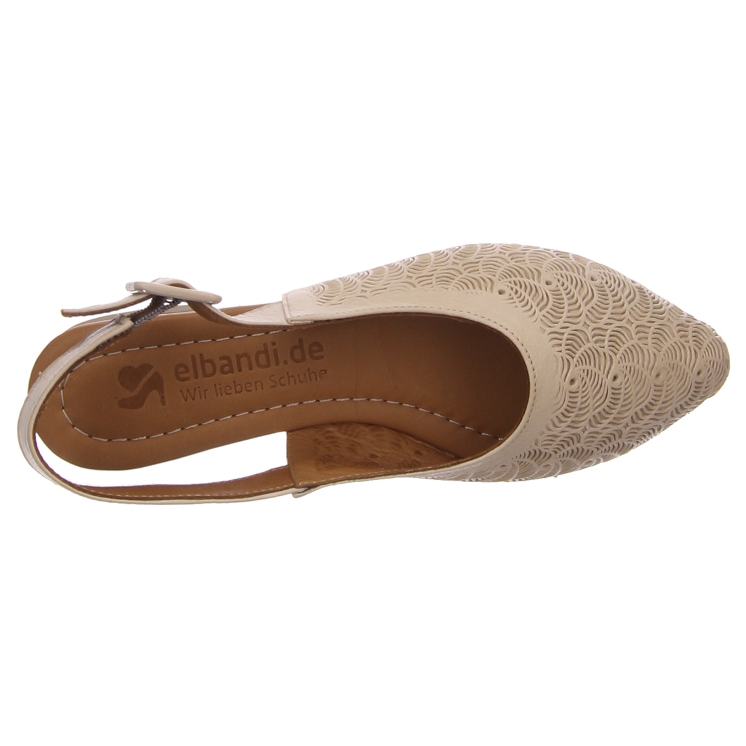 elbandi Slingpumps beige weiss/weiss kombi