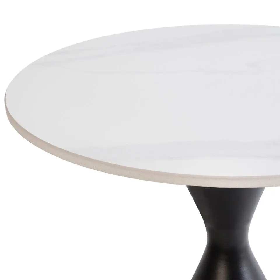 HAIWEE - Bijzettafel - Zwart/Wit - Gesinterde steen