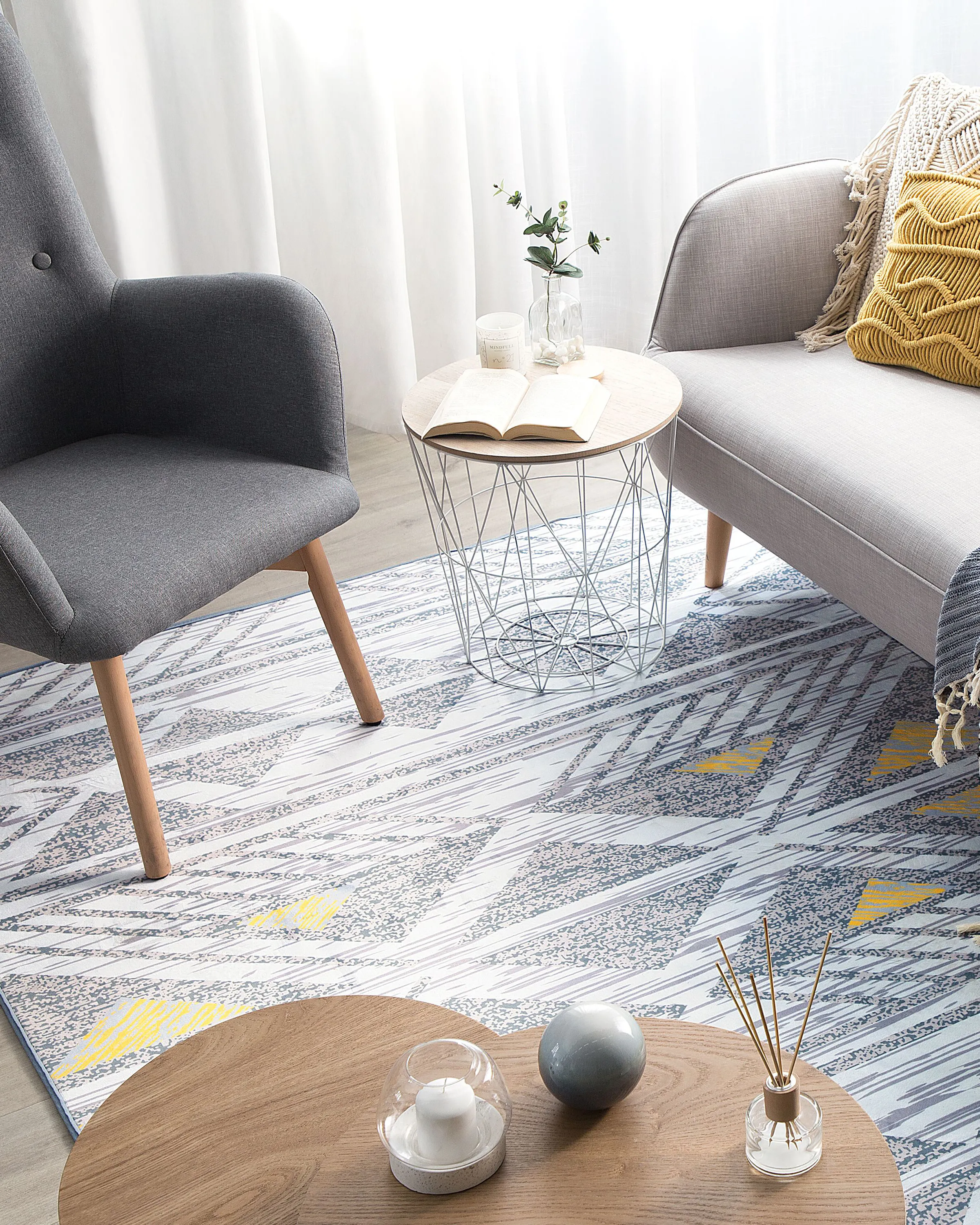 Vloerkleed KARGI Grijs 160 x 230 cm