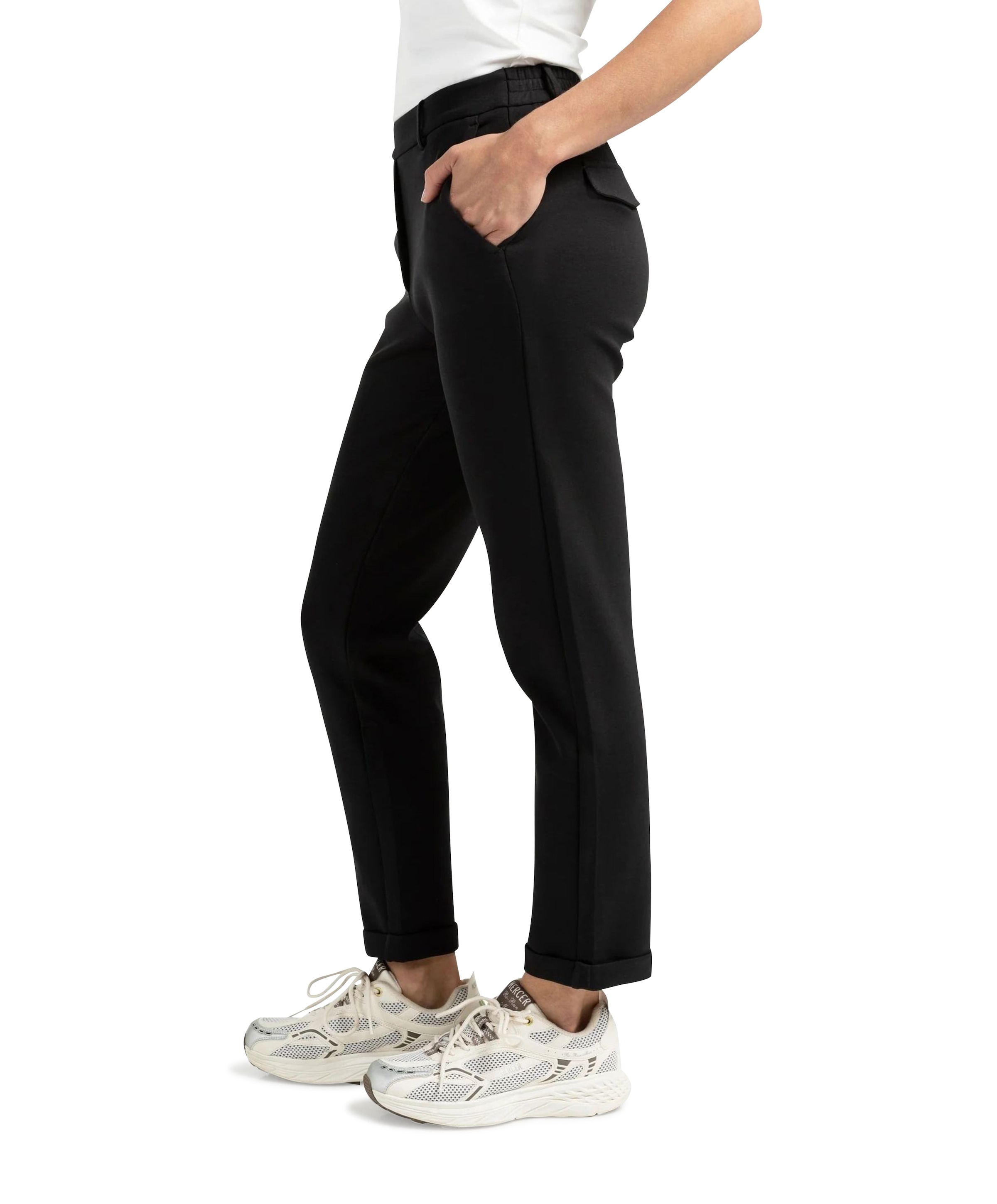 YAYA Zwarte scuba broek dames broek zwart