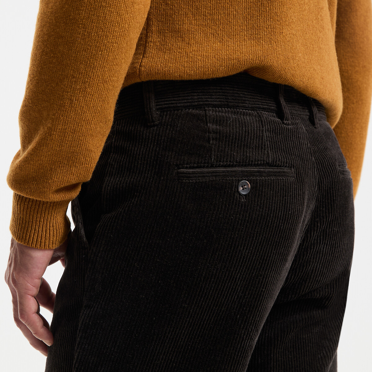 COLEÇÃO LA REDOUTE<br>Calças chino em veludo, corte regular