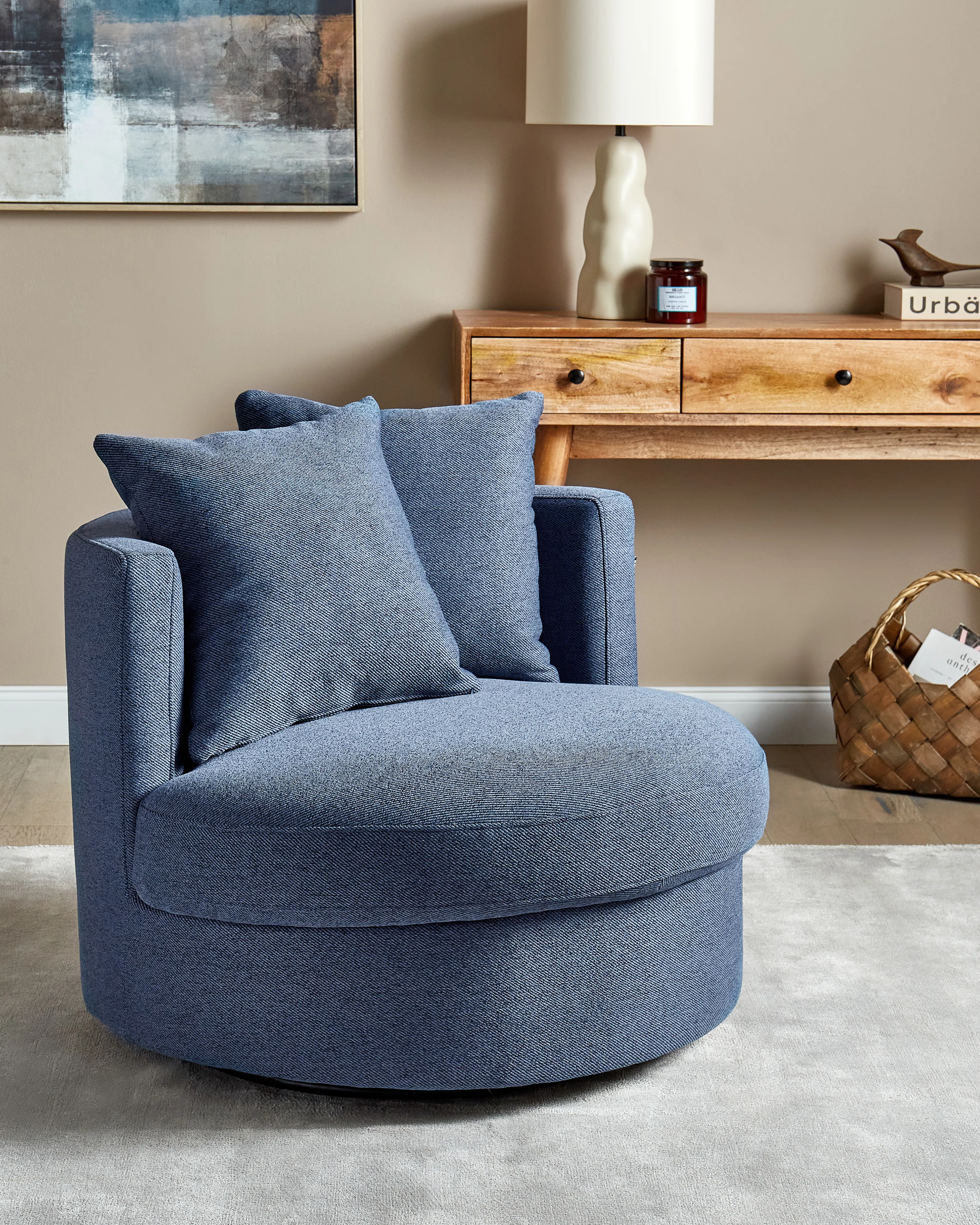 Draaifauteuil DALBY Stof Donkerblauw