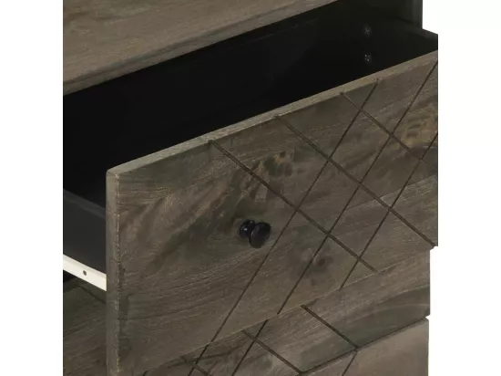 Buffets 3 pcs noir 60x33x75 cm bois massif de manguier