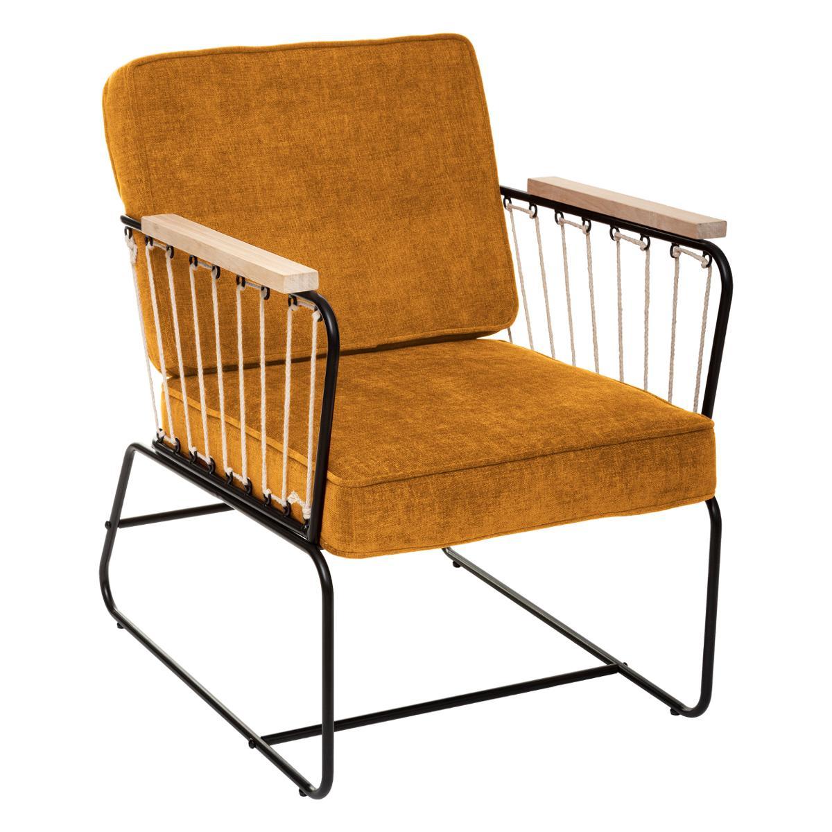FAUTEUIL CHENILLE ANZIO OCRE