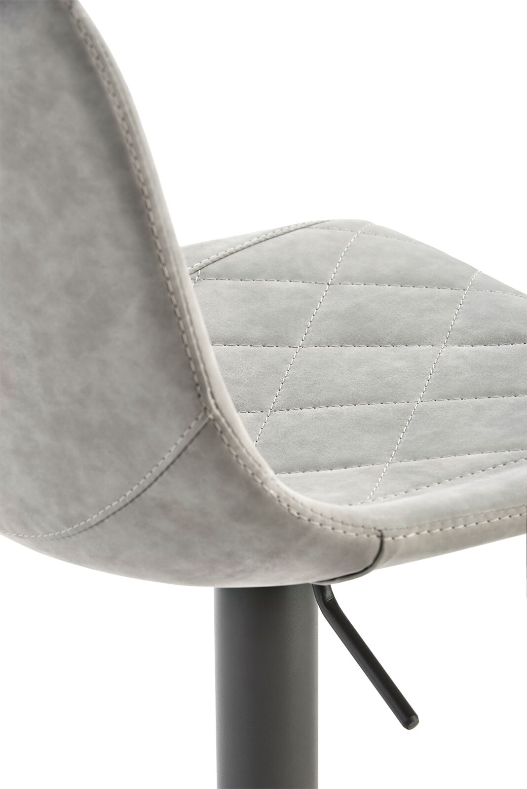 Barhocker MY TOBY II Drehgestell Lederlook lichtgrau