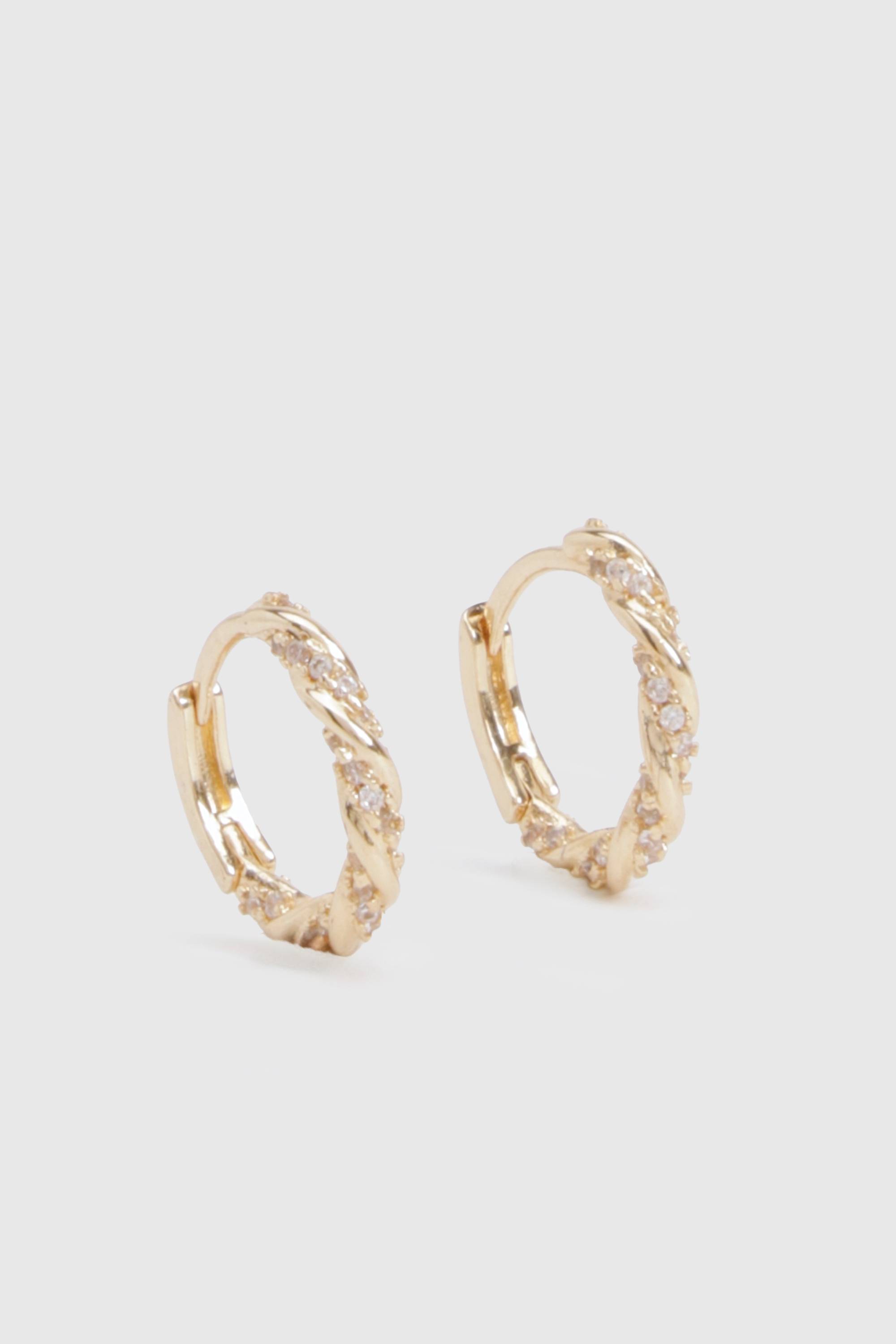 boohoo Boucles d’oreilles créoles miniatures ornées d’or