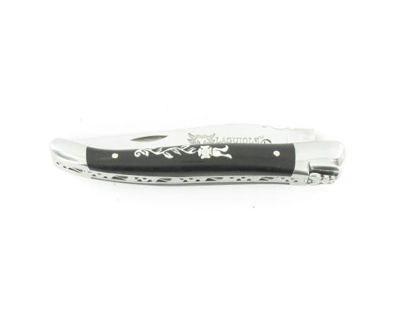 Laguiole 10 cm Fleur de Diamant - Ebène - 2 mitres Couteau de poche par Laguiole en Aubrac