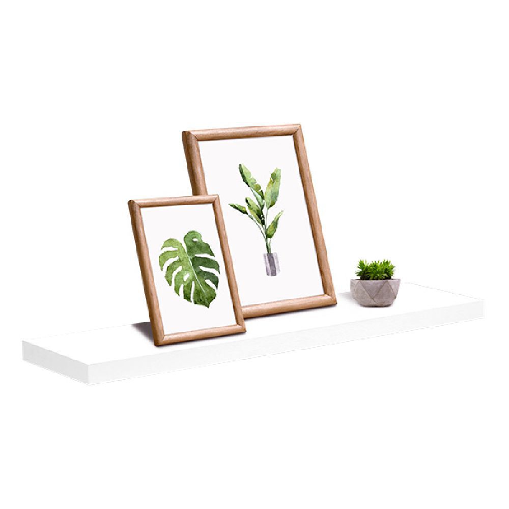 Étagère murale rectangulaire en bois blanc