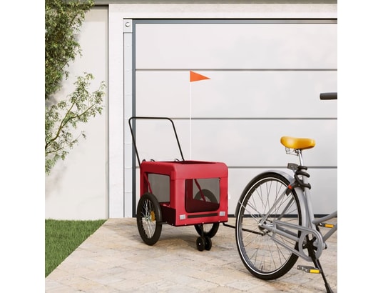 VIDAXL - Remorque de vélo pour animaux de compagnie rouge et noir