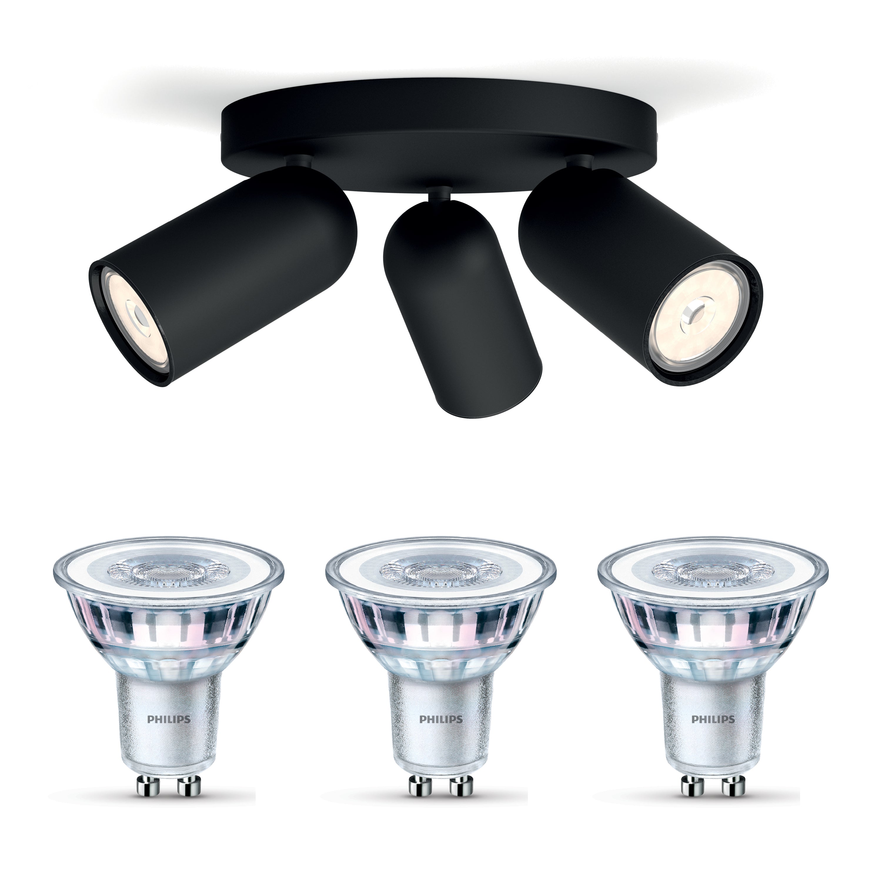 Philips Pongee Opbouwspot - Incl. Philips LED Lamp - 3 Spots