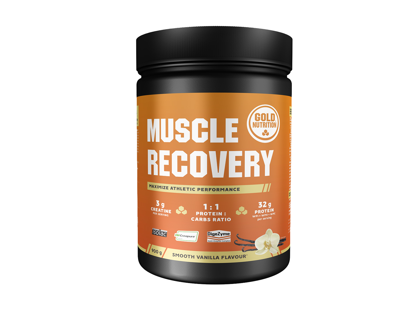 MUSCLE RECOVERY GOLDNUTRITION BAUNILHA 900 G