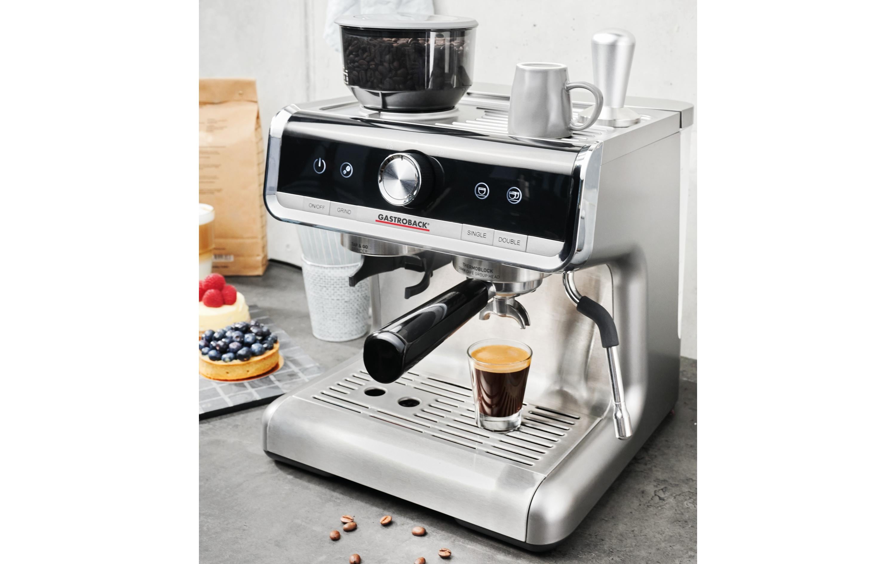 Siebträgermaschine Design Espresso Barista Pro<br>Siebträgermaschine für Kaffeebohnen oder Kaffeepulver