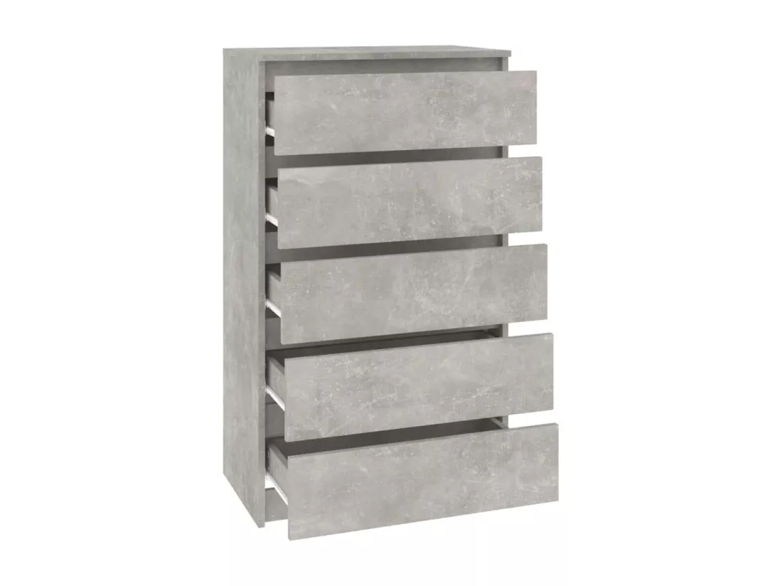 Commode Gris béton 60x36x103 cm Bois d'ingénierie