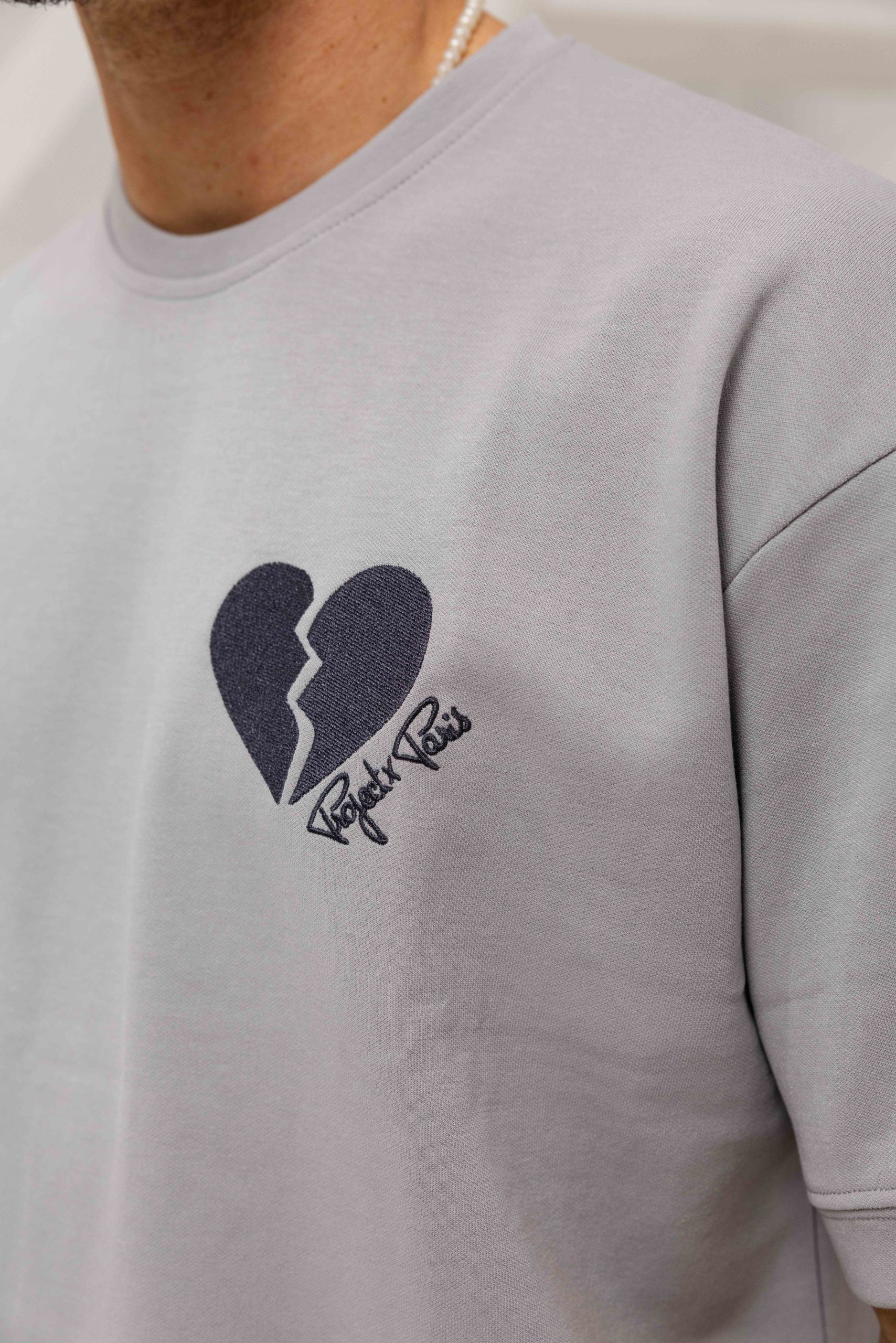 Project X Paris Cœur Brisé T-Shirt Heren Grijs