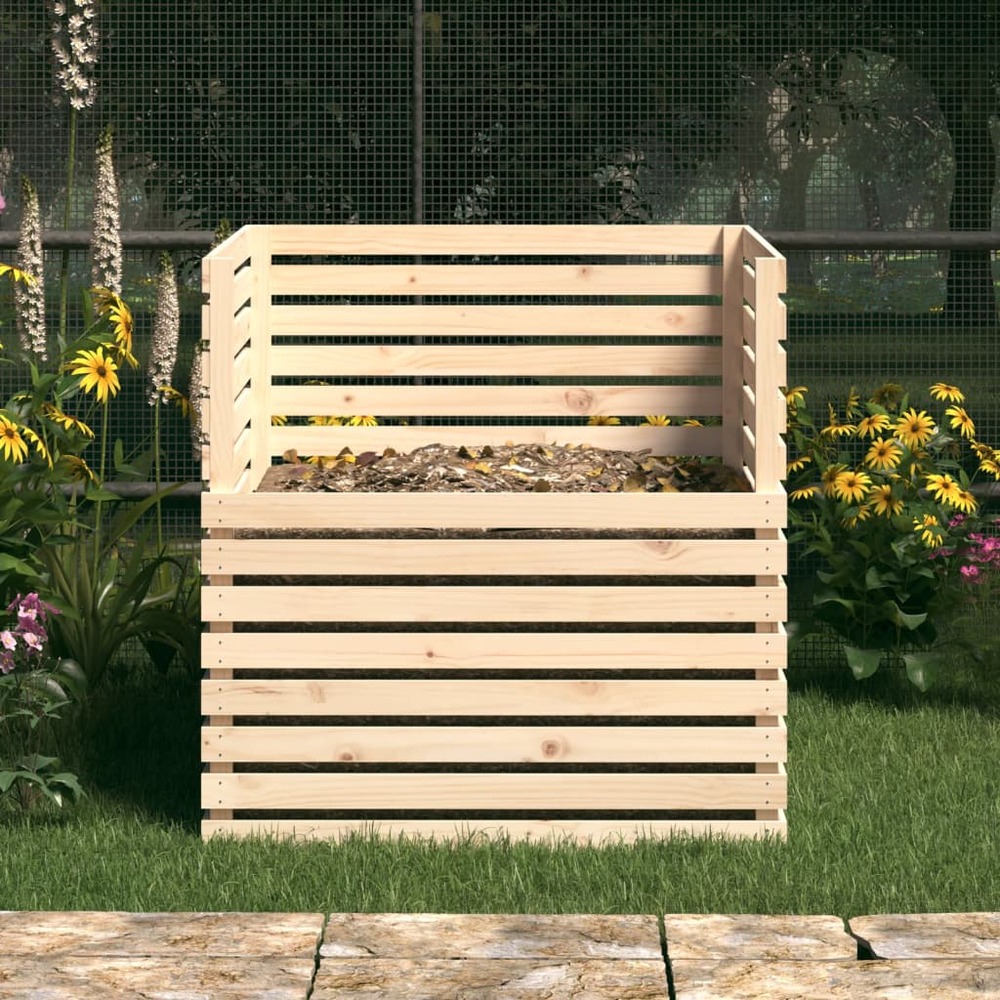 Composteur 100x100x102 cm bois massif de pin
