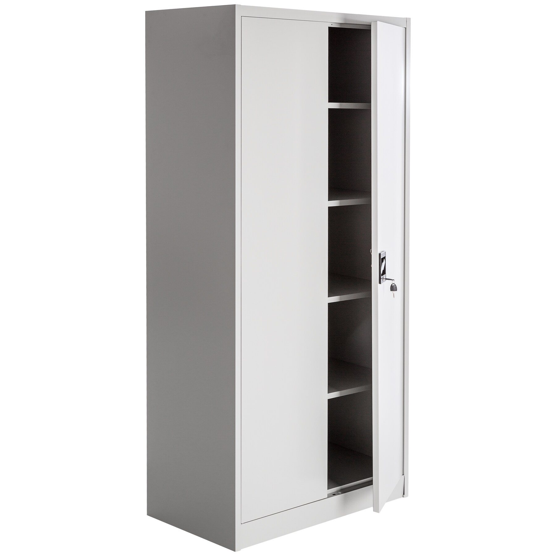 tectake® Aktenschrank, aus pulverbeschichtetem Stahl, 4 höhenverstellbare Einlegeböden, 180 x 90 x 40 cm