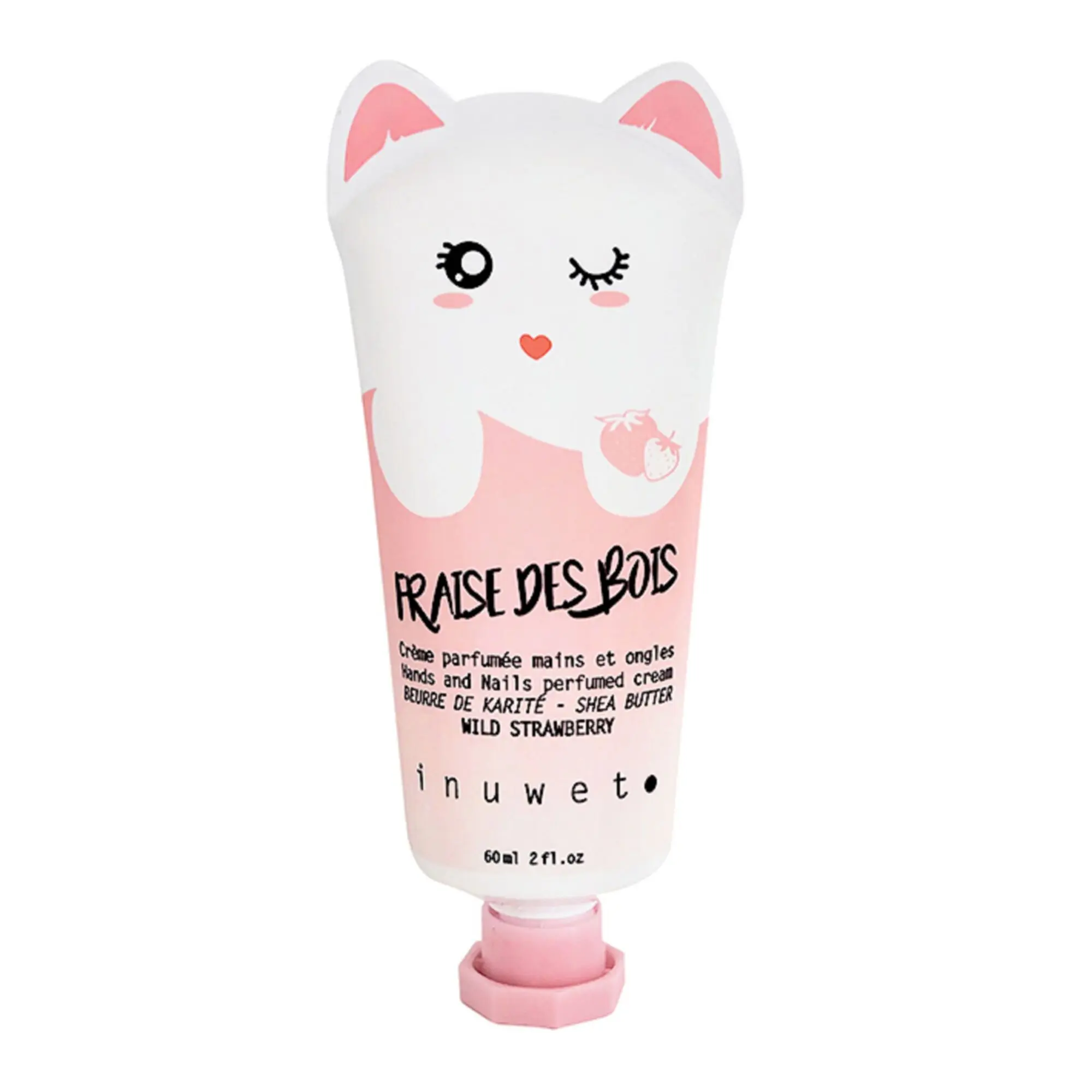 Inuwet - CREME MAINS CHAT FRAISE DES BOIS Crème Mains et Ongles Hydratante - Fraise des Bois- Mains