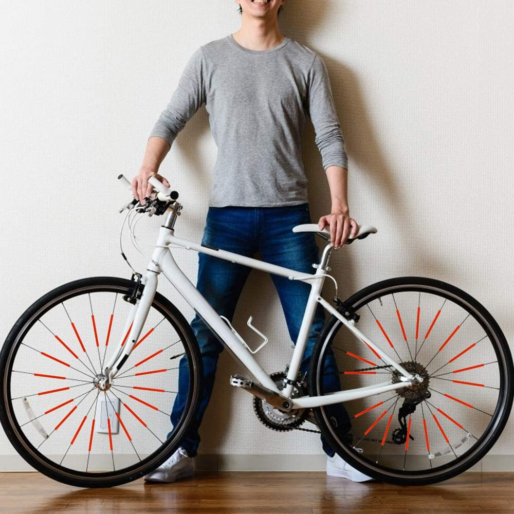 (12er Set) 75mm Fahrrad Velo Speichen Reflektoren - Rot