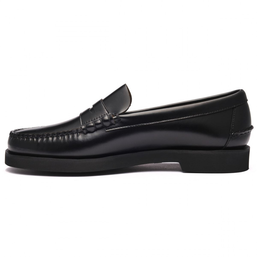 DAN POLARIS WIDE Black MOCASSIN-Mocassin pour homme en cuir largeur wide
