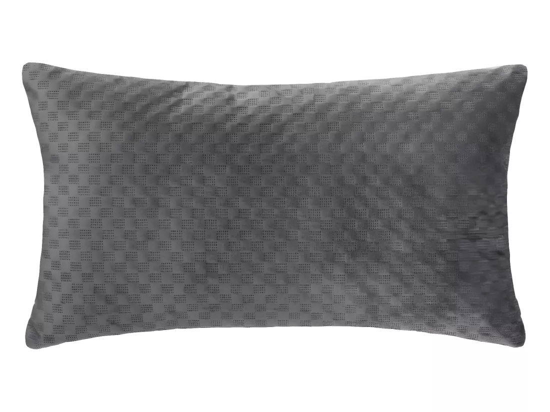 Coussin déhoussable Gris en Velours embossé 38 x 58 cm