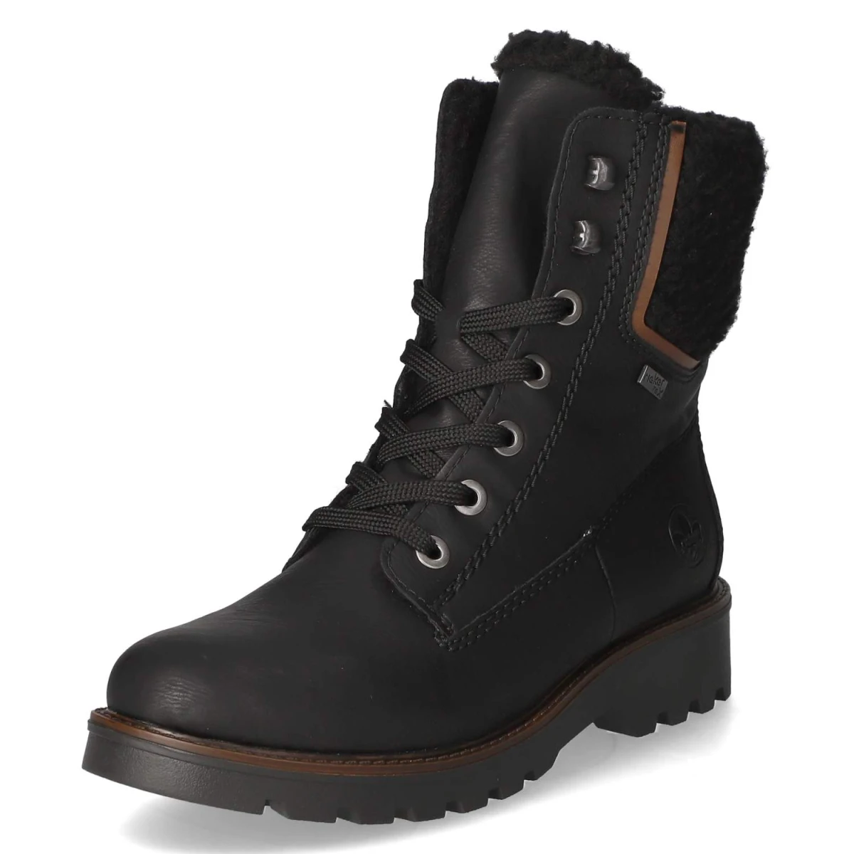 RiekerSchnürstiefeletten - schwarz/mogano/schwarz