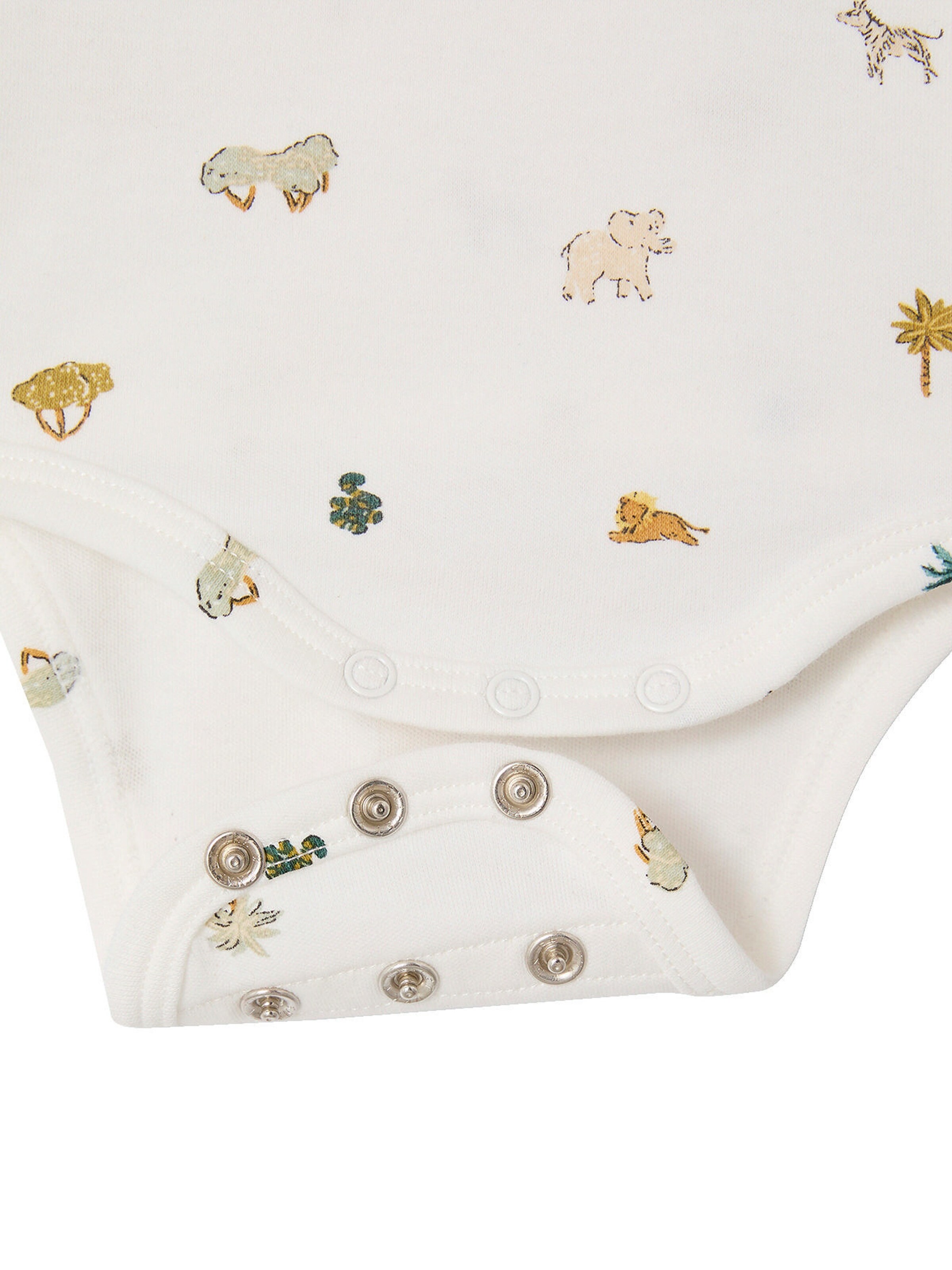 Vertbaudet Bio-Kollektion: Mitwachsender Baby Body mit Dschungelmotiv wollweiß