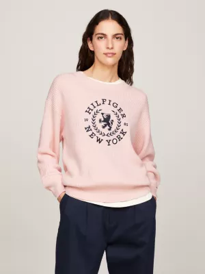 Suéter de gola redonda TH Crest Regular