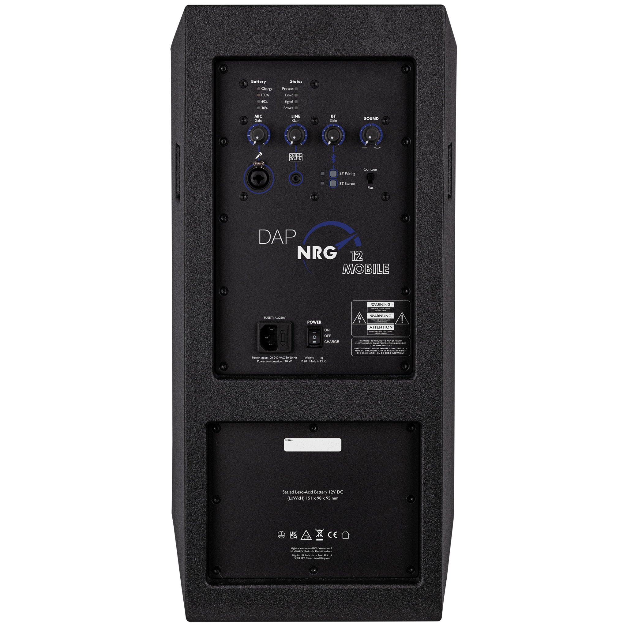 DAP NRG-12 Mobile 12 inch mobiele accu-speaker met bluetooth 5.0