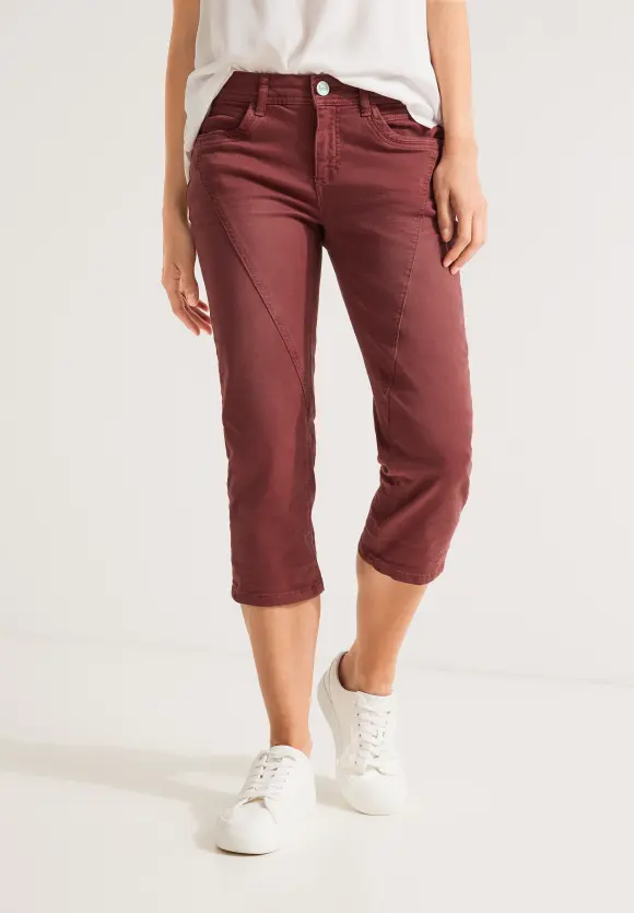 Casual Fit 3/4 Jeans - foxy red washed