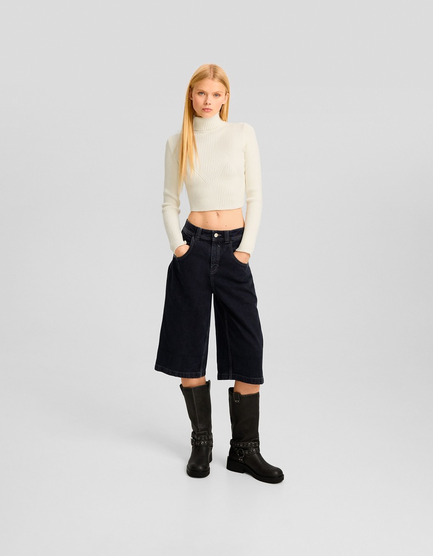 Bermudas largas de sarja