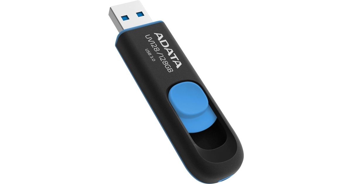 ADATADash Drive UV128 64 GB usb-stick  (Zwart/blauw, USB 3.0)