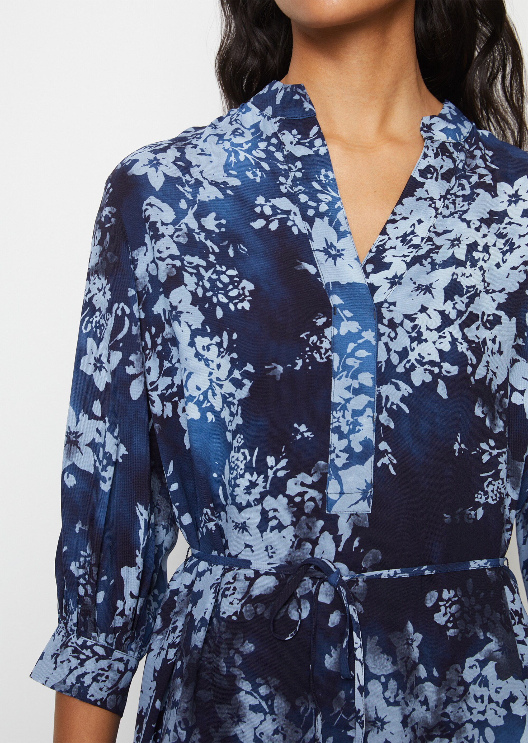 Print-Kleid straightaus Cupro-Viskose-Mix