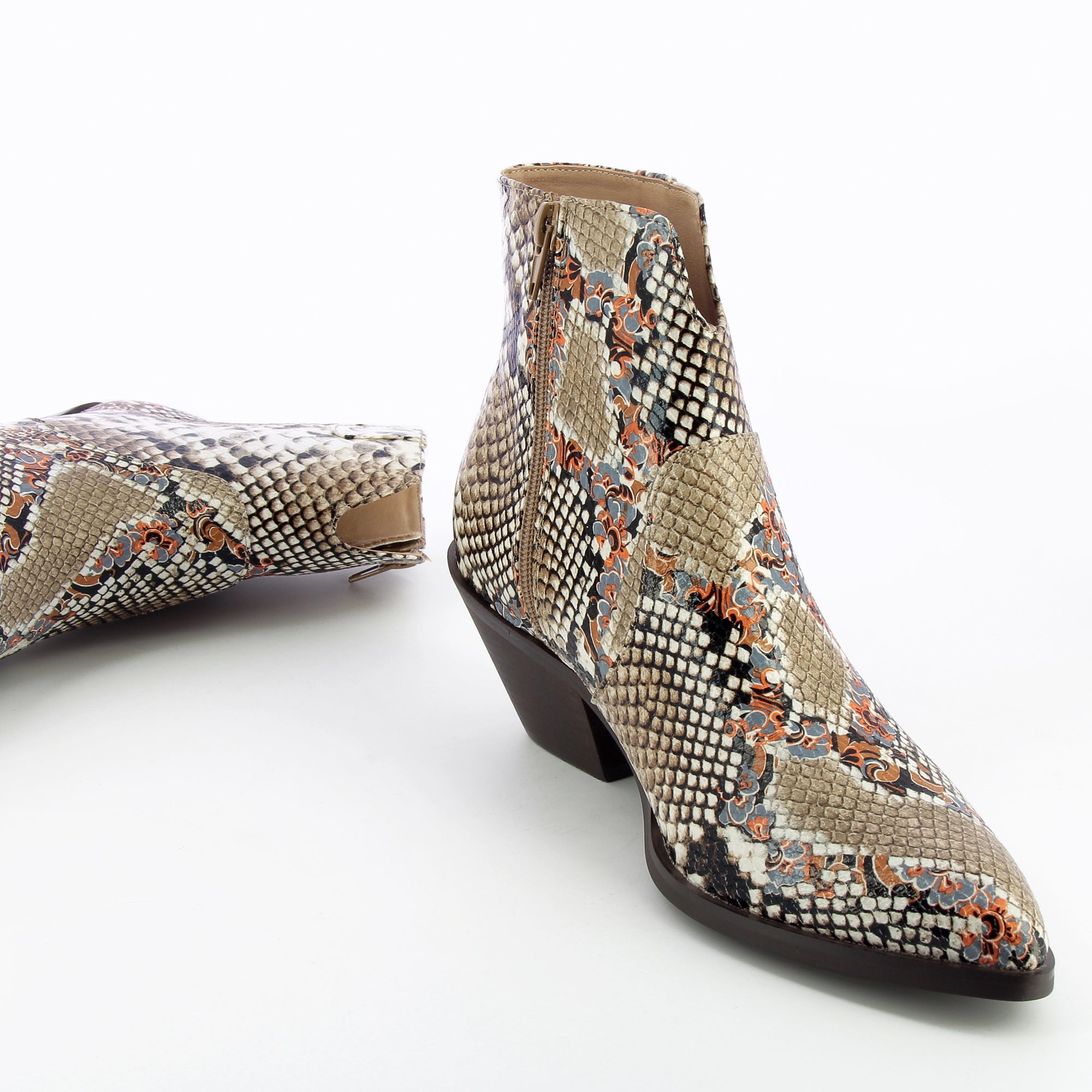 Bottines-Bottines santiags Caroline multicolores effet serpent