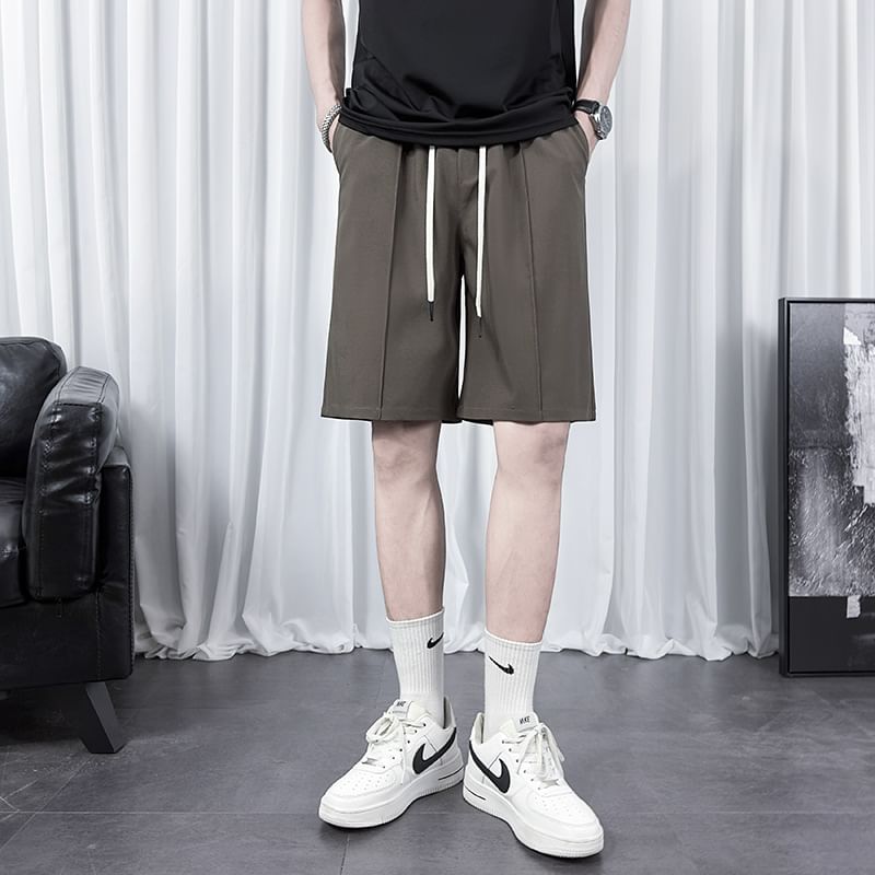Nightbell - Effen shorts met trekkoord in de taille