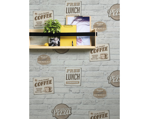 Zelfklevend behang 38588-1 steenlook keuken grijswit 8,40 x 0,53 m