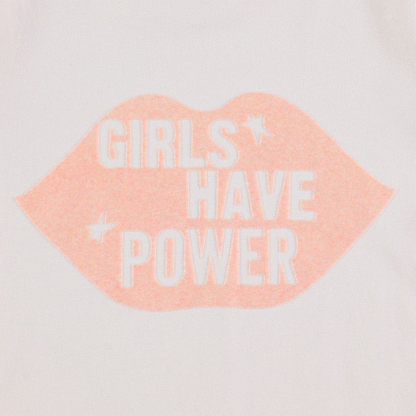 Junior - Tee-shirt manches longues en jersey uni avec bouche printée pailletée - Rose