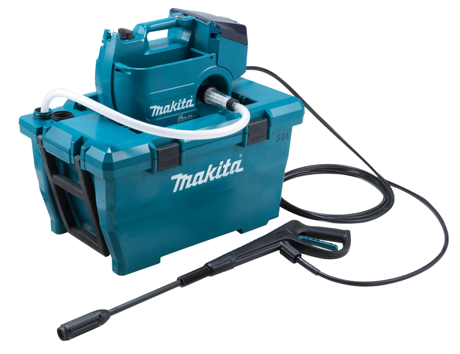 Makita DHW080PT2 LXT 2x18V Li-Ion accu hogedrukreiniger set (2x 5,0Ah) in koffer - 80bar - koolborstelloos