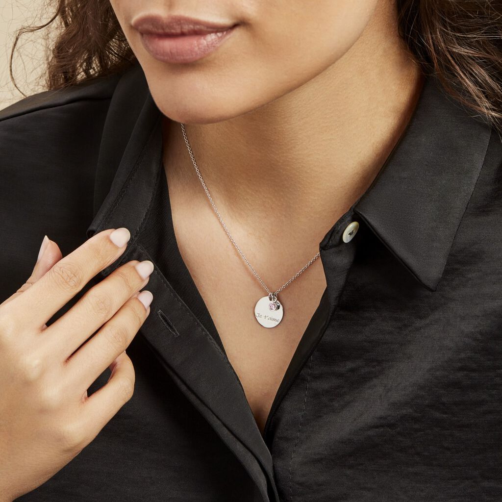 Collier Murial Argent Rhodié Oxyde De Zirconium