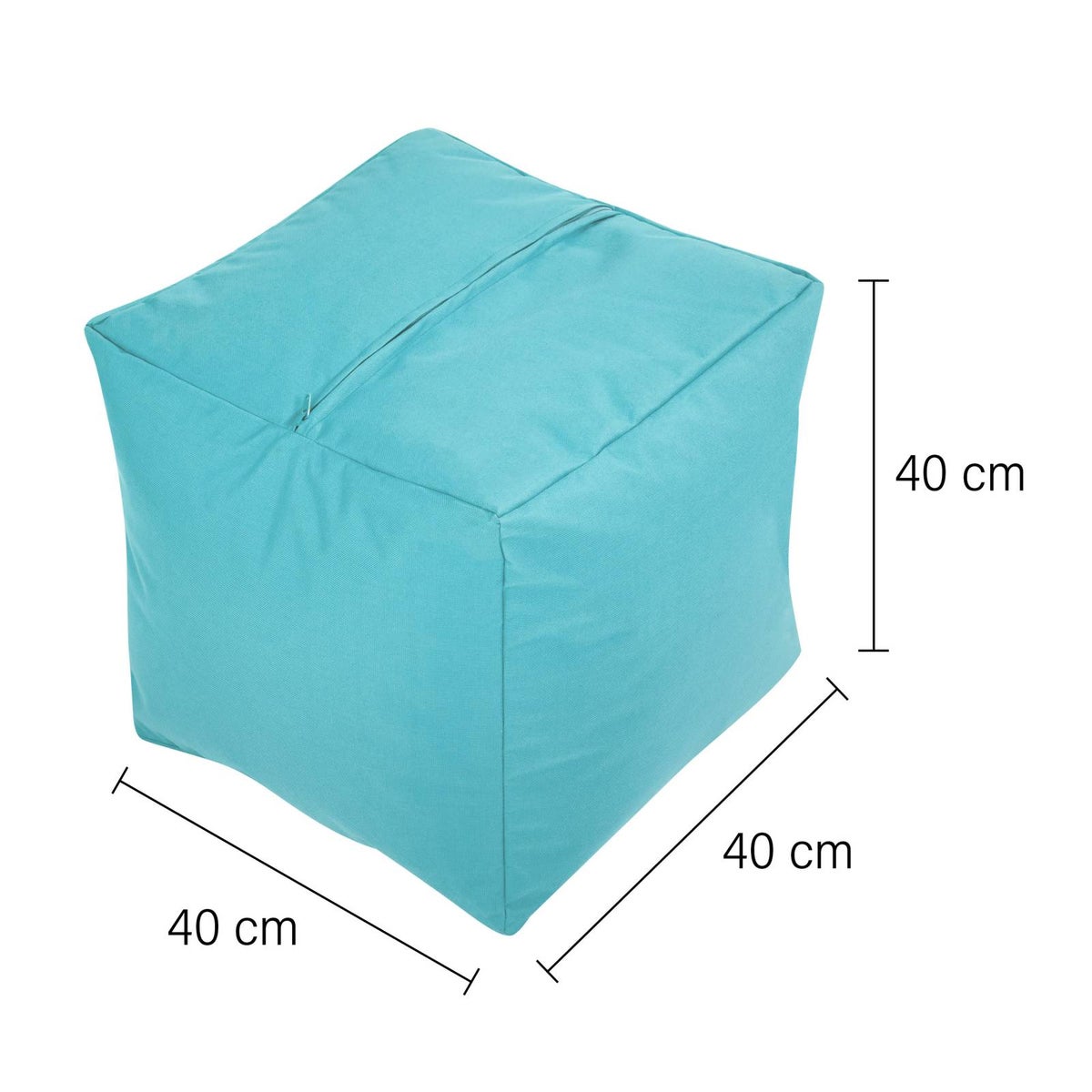 Green Bean Zitzakkruk 40x40x40cm met EPS-korrelvulling - Voetenbank Voetkussen Zitpoef voor Zitzakken - Vloerkussen voor Kinderen en Volwassenen - Voetsteun Zitkussen Zitkruk Turquoise