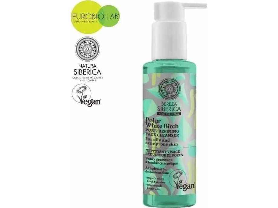 SIBERICA PROFESSIONAL_Bereza Polar White Birch Pore Refining Face Cleanser vegan pore smoothing cleansing emulsion for oily and acne prone skin 145ml