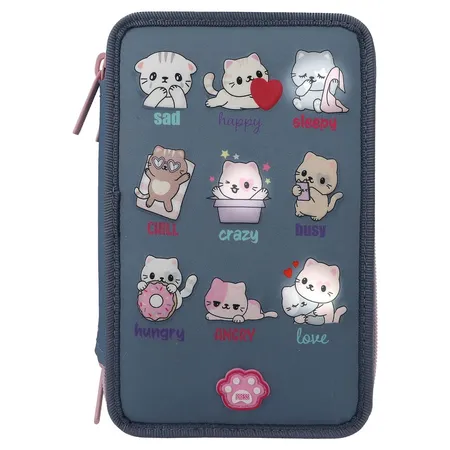 Depesche TOPModel 3-Fach Federtasche LED Katzen Stimmungsbarometer