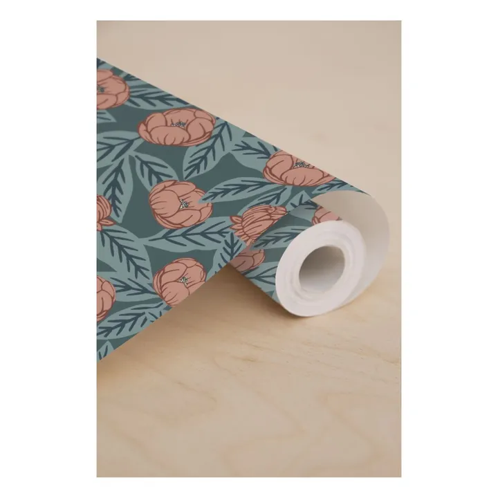Maison Janette Rouleau de papier-peint Simone | Vert canard